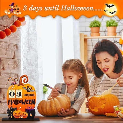 Wooden Advent Calendar for Halloween, Halloween Decorations for Home