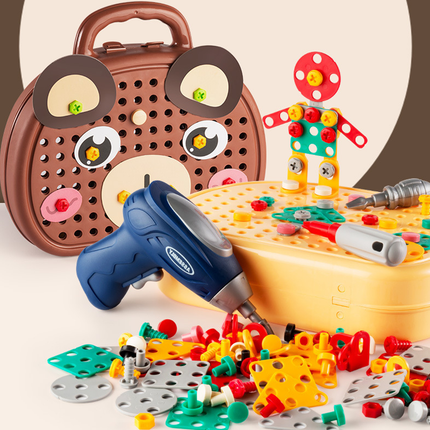 Toy Tool Box for Kids, Construction Toys with Screws and Nuts