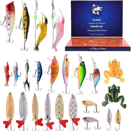 24 Day Christmas Advent Calendar with Fishing Baits and Hooks, Christmas Countdown Gift – image 12