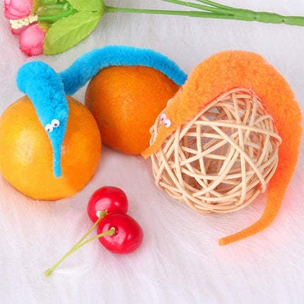 Fuzzy Worm on a String, Interactive Cat Toy – image 5