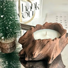 Cement Candle Cradle with Rustic Tree Hollow Design | Customizable Wax Vessel for Cozy Home Ambiance