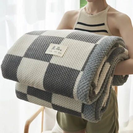 Striped Throw Blanket, Thick Cozy Blanket in Cotton Blend – image 12