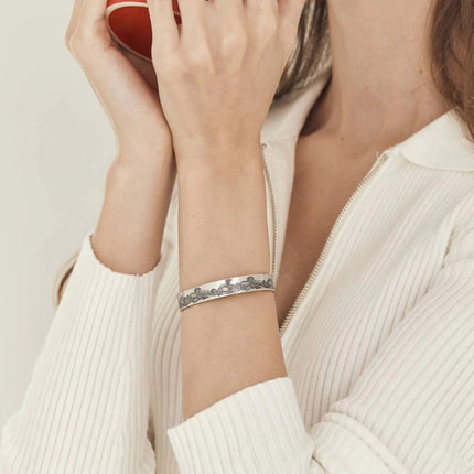 Bangle Bracelets for Women, Stainless Steel Cuff Bracelet with Proud of You Message