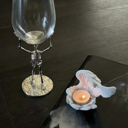 Angelic Wings Candle Holder with Poetic Winged Design | Serene Resin Decor for Warmth and Reflection