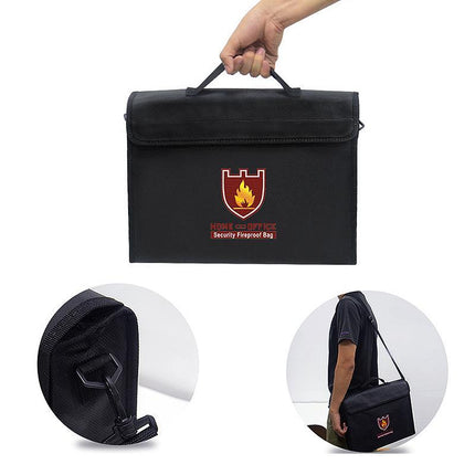Fireproof Document Bag, Waterproof Fireproof Bag with Shoulder Strap