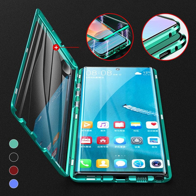 Samsung Phone Case, Magnetic Double Sided Tempered Glass Phone Cover