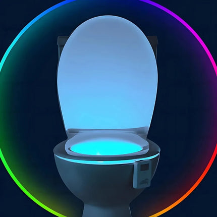 Toilet Night Light with Automatic Sensor & 8 Color Options | Motion-Activated Glow for Convenient Nighttime Use