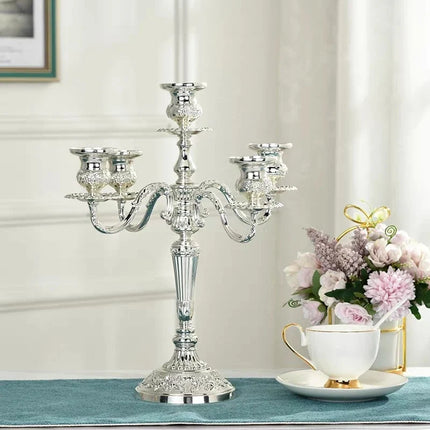 Gilded Candelabra with Adjustable Arms | Elegant Alloy Design for Tailored Candlelight Ambiance