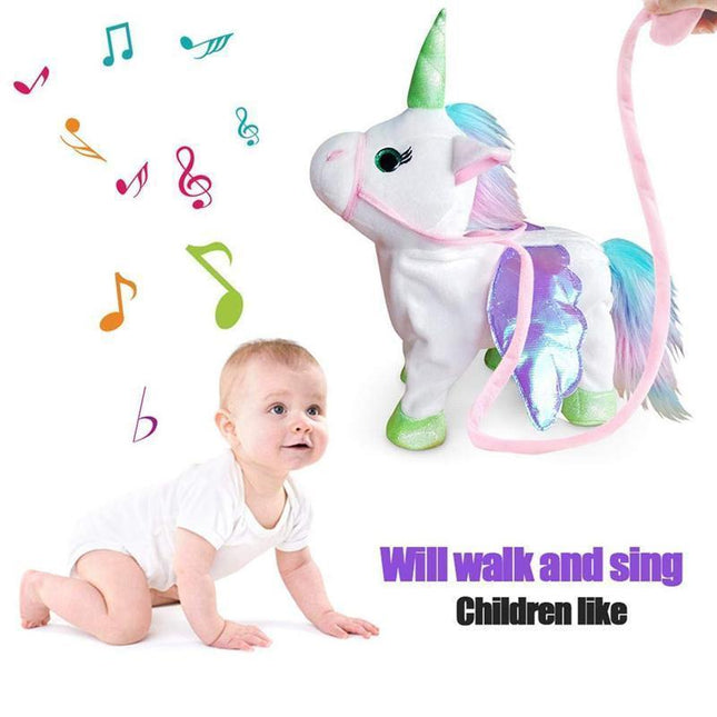 Unicorn Plush Toys for Girls, Walking Singing Stuffed Animals on a Leash, Interactive Plush Toy, Unicorn Toys