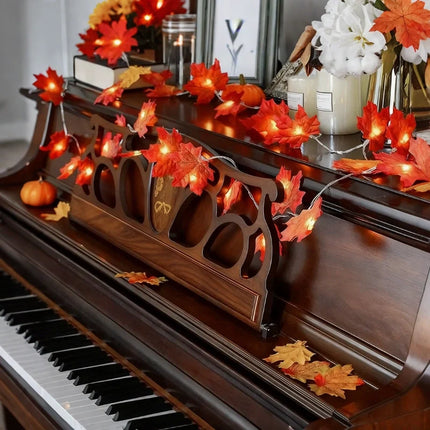 Botanical Garland Light with Warm White Glow | Nature-Inspired Decor for Elegant Home Ambiance