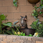 Outdoor Water Fountain, Resin Garden Fountain with Owl and Rooster Figures, Garden Decor for Patio and Yard