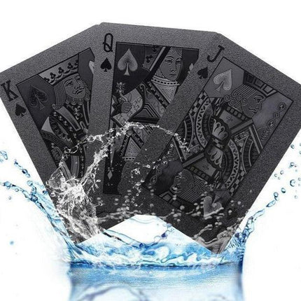 Waterproof Playing Cards Black Gold Foil