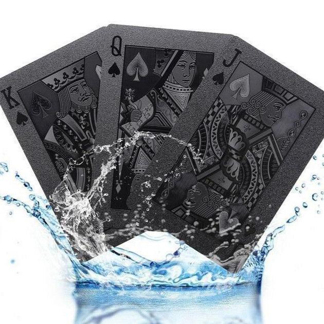 Waterproof Playing Cards Black Gold Foil