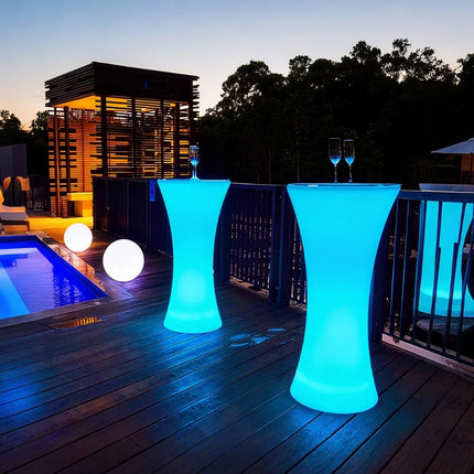 Illuminated Table with Remote Control & Dimming Feature | USB Rechargeable or Solar Powered for Elegant Gatherings