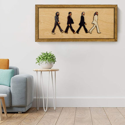 Wood Wall Art, Framed Wall Art with Walnut Frame