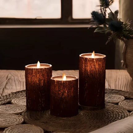 Flameless Block Candles with Realistic LED Lights | Safe, Elegant Ambiance for Home Décor and Special Occasions