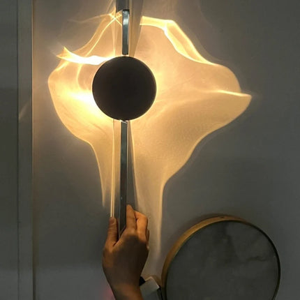 Adjustable Wall Sconce with Ripple Projection | Modern Aluminum & Stainless Steel Fixture for Ambient Lighting