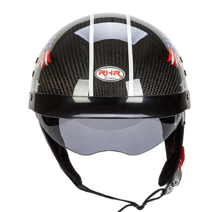 DOT Approved Motorcycle Helmet, Carbon Fiber Half Face Helmet with Visor