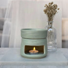 Ceramic Aromatherapy Diffuser with Dual-Chamber Design | Natural Elegance for Calming Scents and Soft Candle Glow