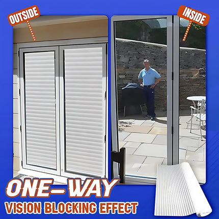 One Way Privacy Window Film, Decorative Window Film with Blinds Pattern