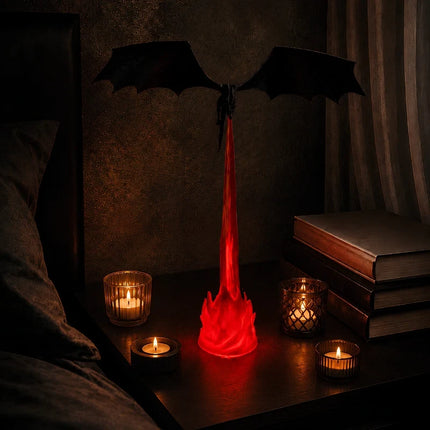 Dragon Night Light, 3D Printed Dragon Statue, Fire Breathing Dragon with Light Beam Flames – image 6