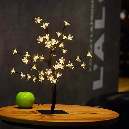 Cherry Blossom Tree Decoration with Warm White LED Lights | Elegant Centerpiece for Cozy Ambiance and Relaxation