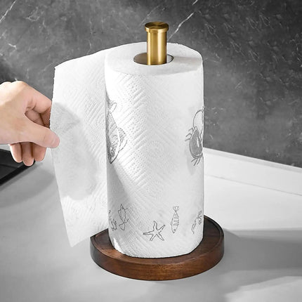 Paper Towel Holder Countertop, Marble Paper Towel Holder with Gold Finish Stainless Steel Stand