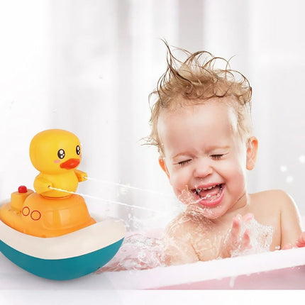 Baby Toys for Bath Time, Bathtub Toys with 3 Water Spray Ducks and Boat