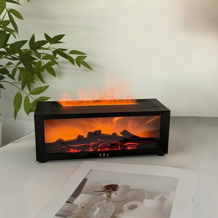 Humidifier with Mesmerizing Flame Effect & Multicolor Lighting | USB-Operated for Soothing Atmosphere