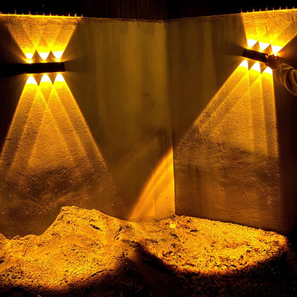 Solar Powered Wall Light with 6 LED Bulbs | Waterproof Outdoor Lighting for Up to 20 Meters Coverage