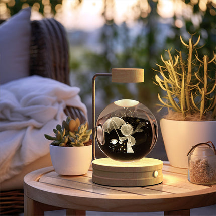 Crystal Serenity Lamp with 3D Crystal Design & Warm Glow | Elegant Home Lighting for Relaxing Atmosphere