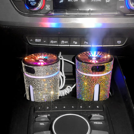 Diamond Car Humidifier & LED Aromatherapy Diffuser with Ultrasonic Technology | Stylish Hydration for Home, Office, and Travel