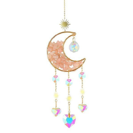 Moon Crystal Pendant Car Accessory with Elegant Design | Reflective K9 Crystal for Aesthetic Vehicle Enhancement