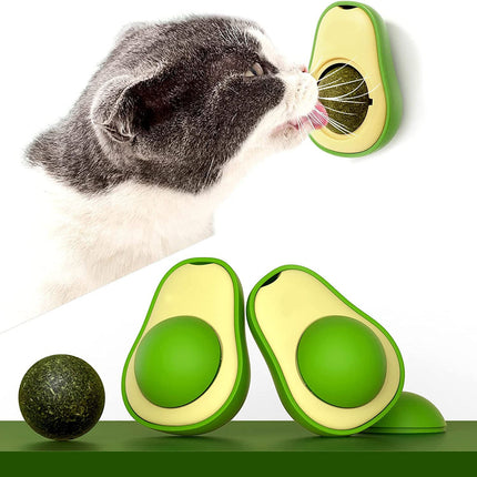 Avocado Catnip Wall Toy with 360-Degree Silvervine Ball | Engaging Teeth Cleaning Fun for Cats