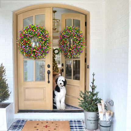 Front Door Wreath for Spring and Summer, Spring Wreaths with Eucalyptus