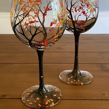 Hand Painted Wine Glasses, Housewarming Gift – image 13