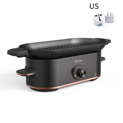 Mini Barbecue Plate Electric Grill with Titanium Black Finish | Compact Indoor & Outdoor Cooking for 1-2 People