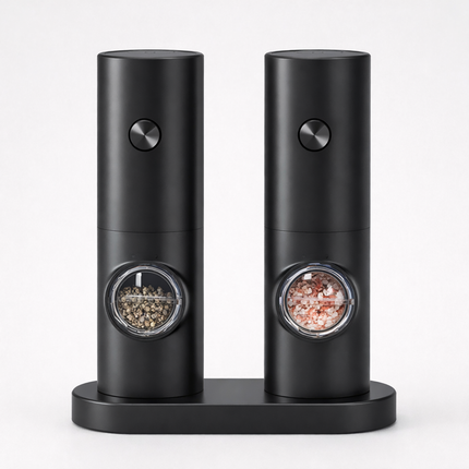 Electric Salt and Pepper Grinder Set, Automatic Pepper Mill with Modern Design, Kitchen Gadgets for Housewarming Gift