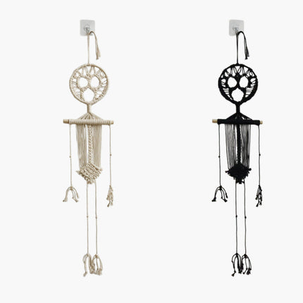 Macrame Wall Hanging Skeleton 2 Piece Set, Black and White Wall Hanging for Halloween Door Decor – image 6