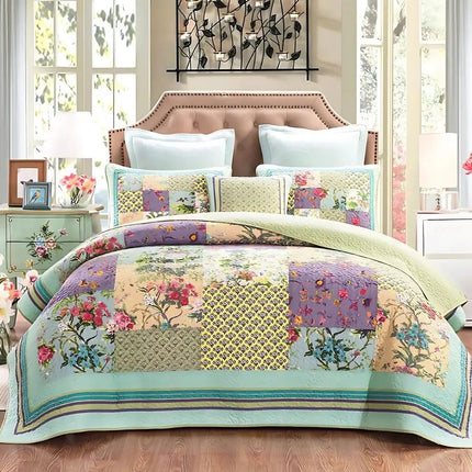 Cotton Quilt Bedding Set, Floral Quilt Bed Cover – image 5