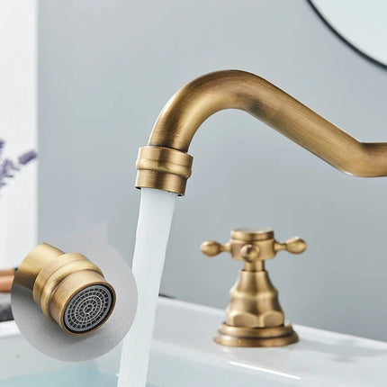 Bathroom Faucets, Brass 3 Hole Bathroom Sink Faucet
