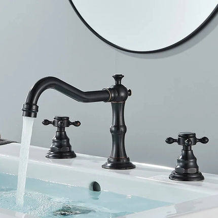 Bathroom Faucets, Brass 3 Hole Bathroom Sink Faucet – image 5