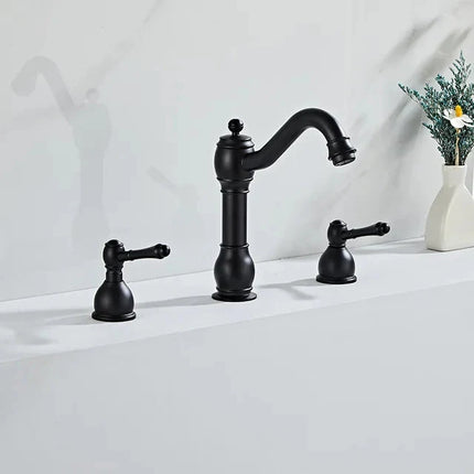 Bathroom Faucets, Brass 3 Hole Bathroom Sink Faucet – image 19