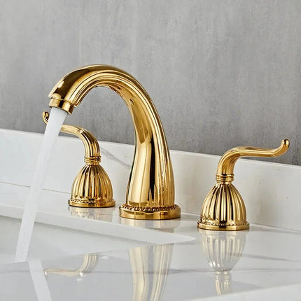 Bathroom Faucets, Brass 3 Hole Bathroom Sink Faucet – image 21