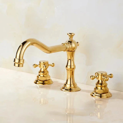 Bathroom Faucets, Brass 3 Hole Bathroom Sink Faucet – image 17
