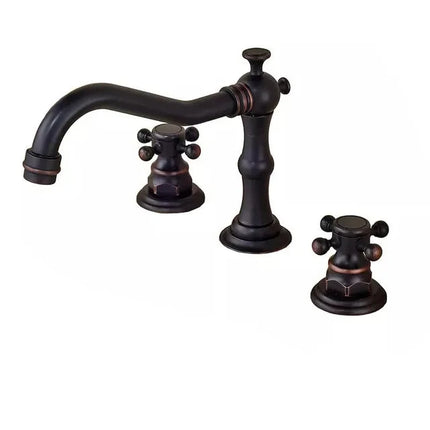 Bathroom Faucets, Brass 3 Hole Bathroom Sink Faucet – image 9