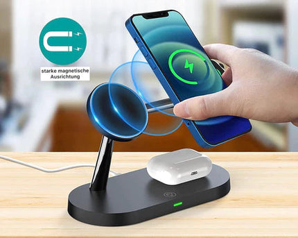 3-in-1 Wireless Charger Station with MagSafe Compatibility | Versatile Charging for Phones, Smartwatches & Earbuds 6