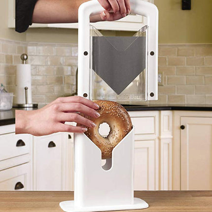 Bagel Guillotine Slicer with Safety Shields for Effortless Slicing | Perfect for Bagels, Muffins, and Rolls