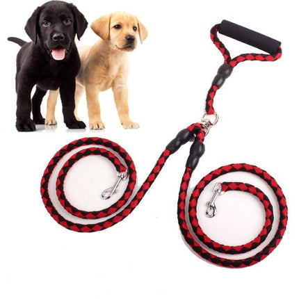 Pet Double Leash with Heavy-Duty Reflective Threads | Comfortable 360-Degree Design for Safe Dog Walking