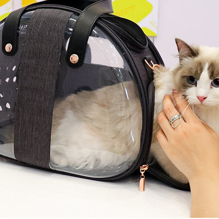 Transparent Dog Backpack with PVC Material & Ventilation Holes | Comfortable Travel Bag for Pets